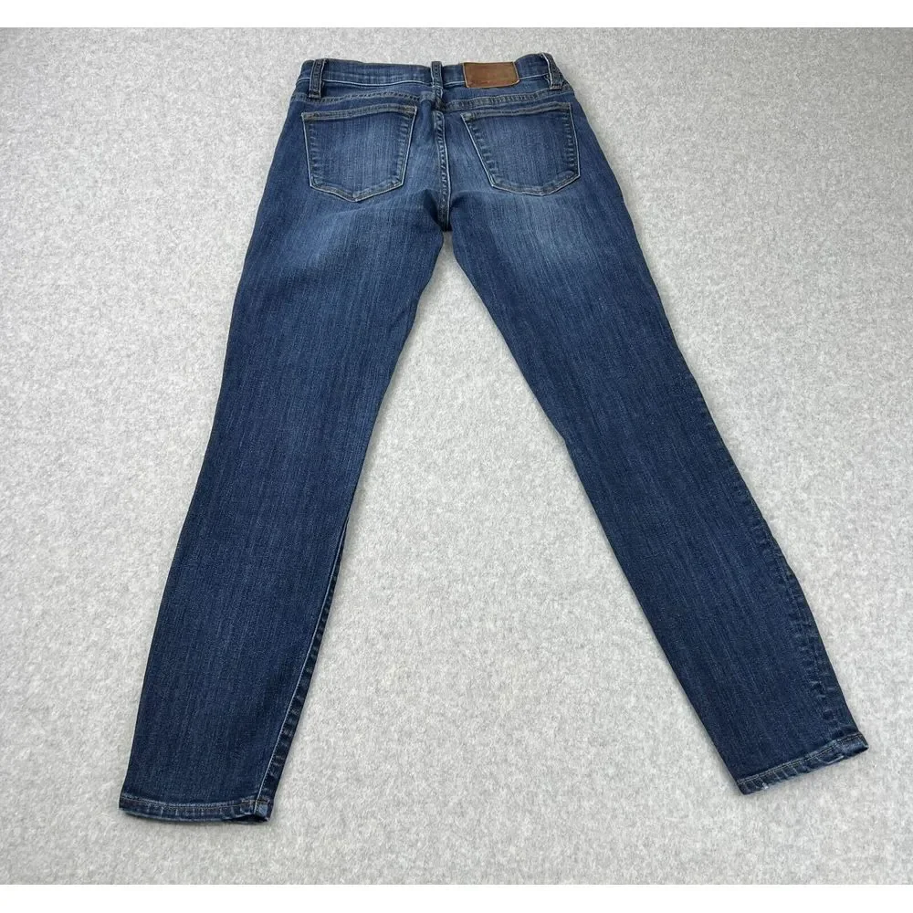 J. Crew Curvy Toothpick Jeans, Size 24, Dark Blue Wash, High-Rise Skinny‎ Fit
